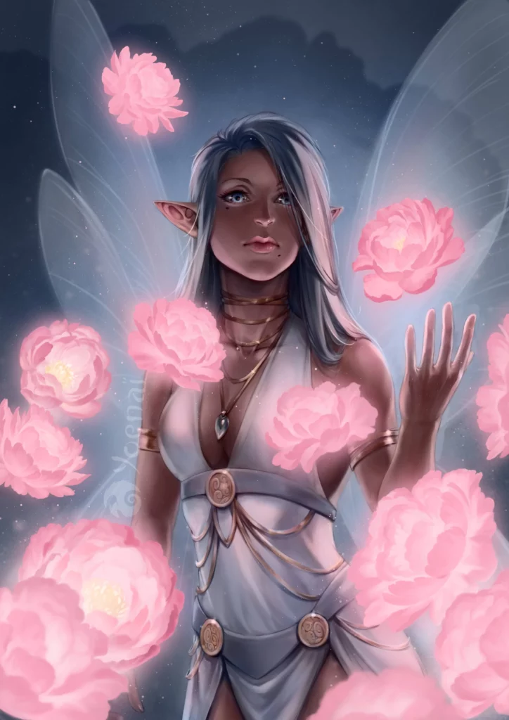 Peonies Fairy by Yoenaï